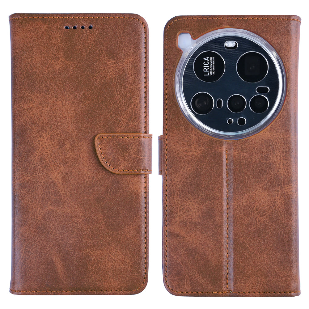 Rixus Bookcase For Xiaomi 15 Ultra Brown