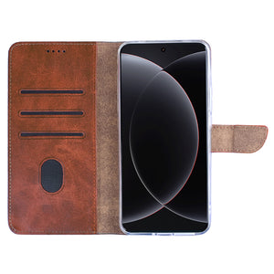 Rixus Bookcase For Xiaomi 15 Ultra Brown