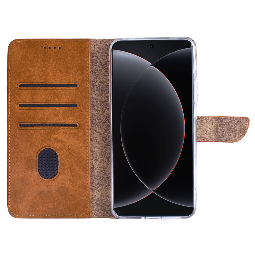 Rixus Bookcase For Xiaomi 15 Ultra Light Brown