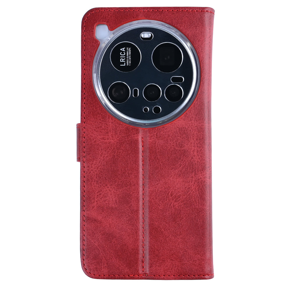 Rixus Bookcase For Xiaomi 15 Ultra Dark Red