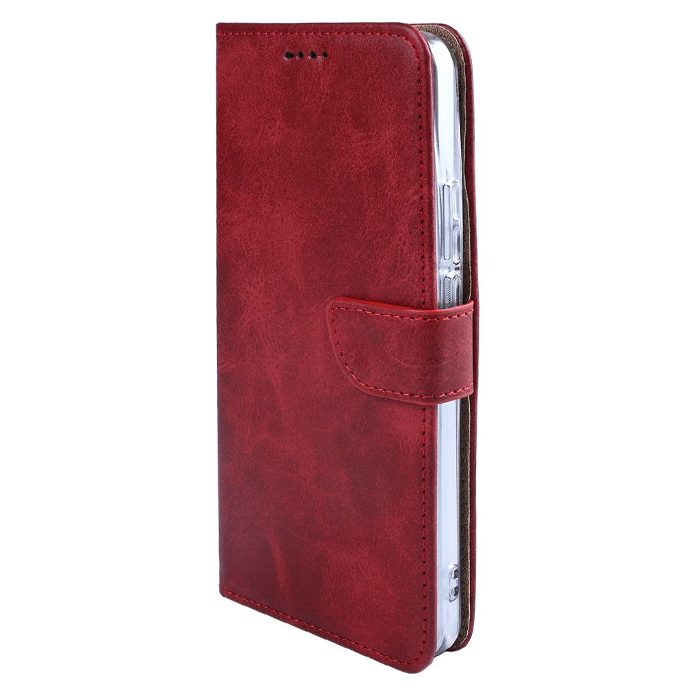 Rixus Bookcase For Xiaomi 15 Ultra Dark Red