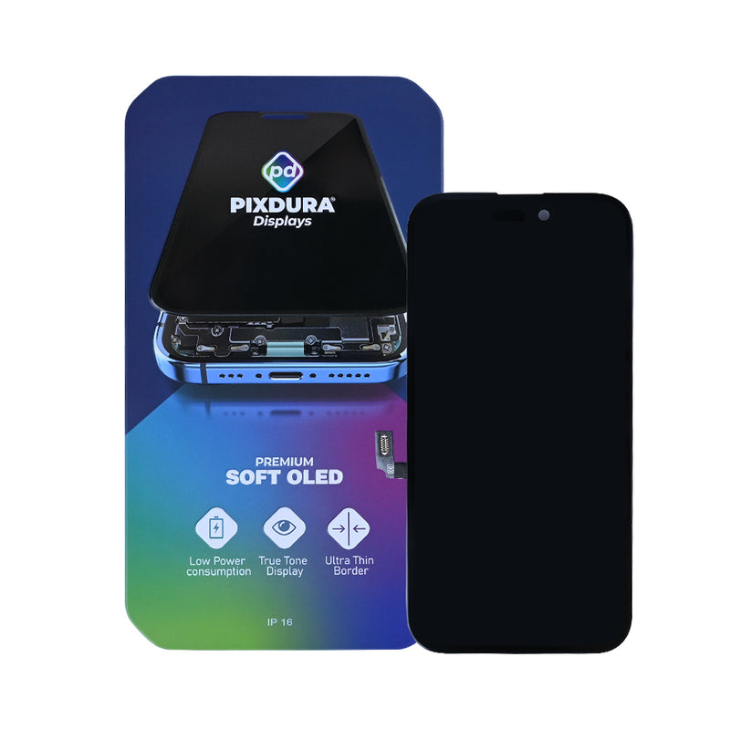PIXDURA For Apple iPhone 16 Display And Digitizer Soft-OLED Premium (IC Removable)