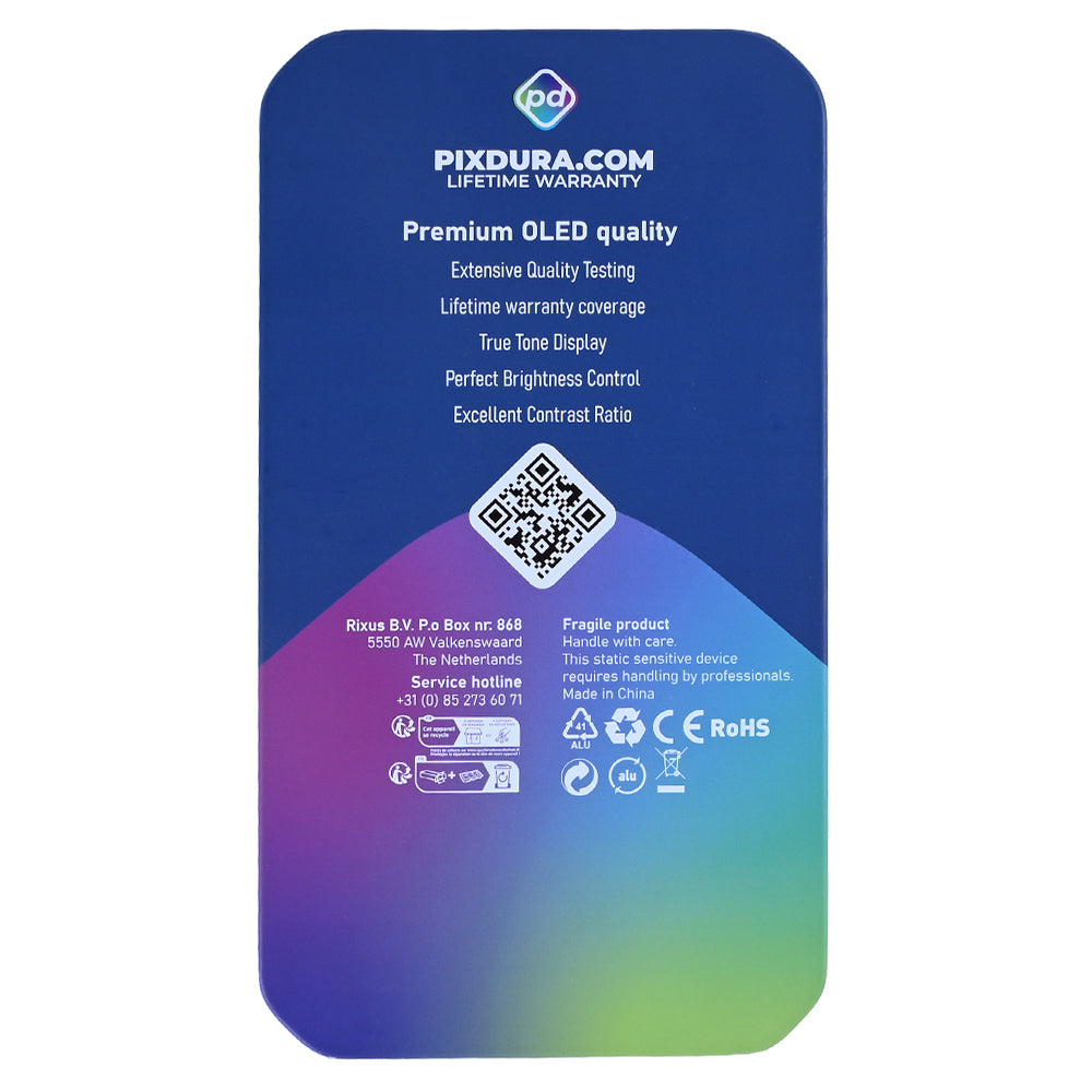 PIXDURA For iPhone 16 Display And Digitizer Soft-OLED Premium (IC Removable)