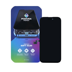 PIXDURA For Apple iPhone 16 Pro Display And Digitizer Soft-OLED Premium (IC Removable) (120Hz)