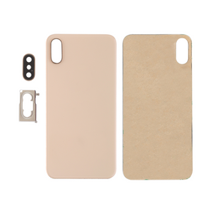 For Apple iPhone XS Back Glass, Enlarged Camera Frame Gold Compatible