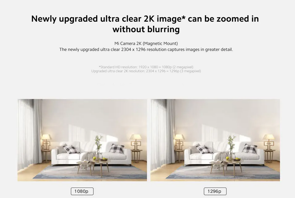 Xiaomi Camera C100 2K Magnetic Mount White