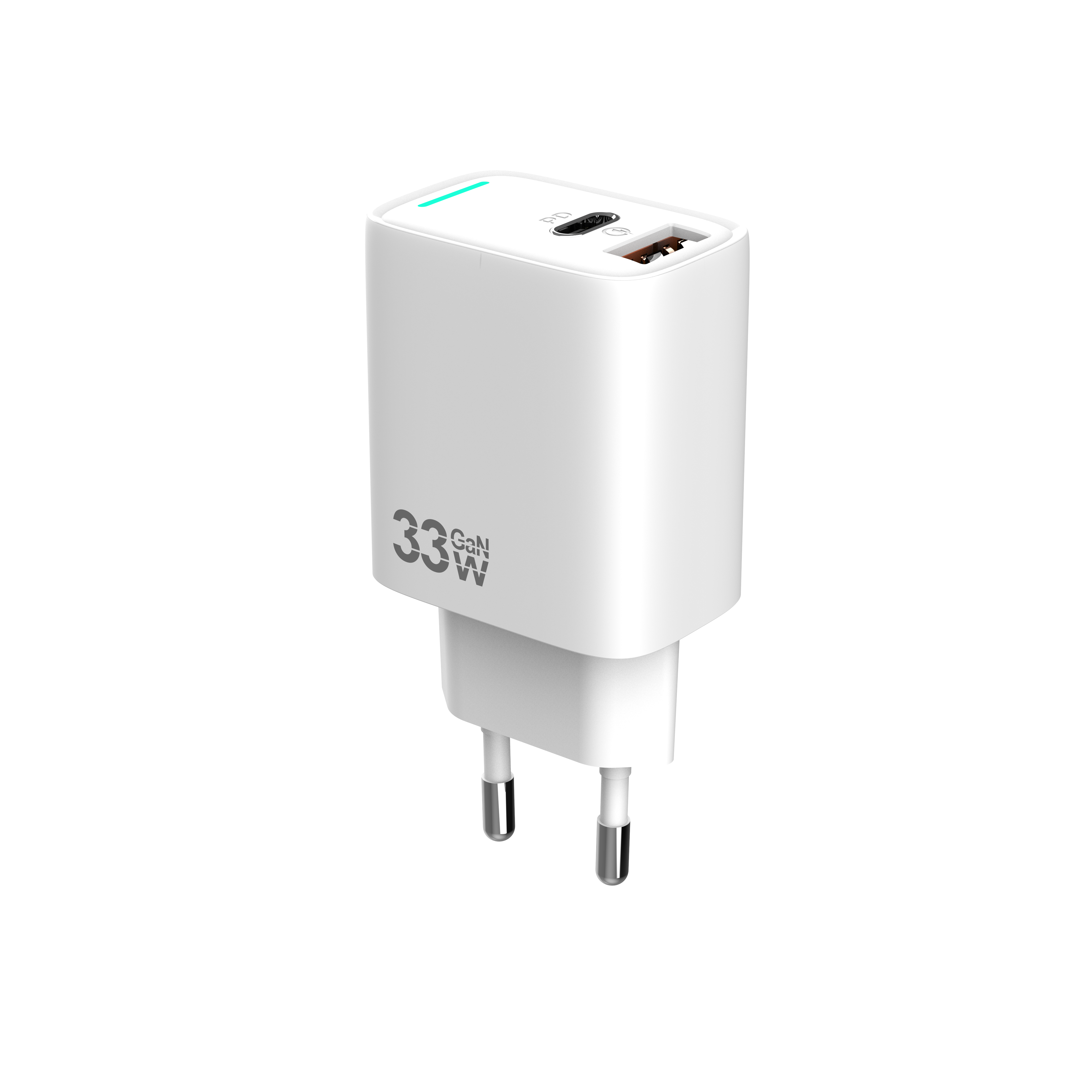 PD Quick GaN Adapter CH3350 USB-A To USB-C 33W White Bulk