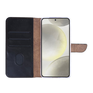 Rixus Bookcase For Samsung Galaxy S24, S25 Black