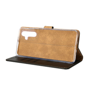 Rixus Bookcase For Samsung Galaxy S24, S25 Black