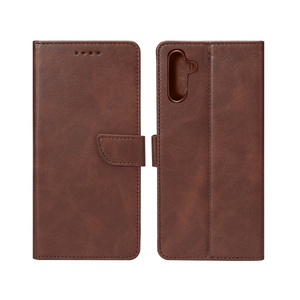 Rixus Bookcase For Samsung Galaxy S24, S25 Brown
