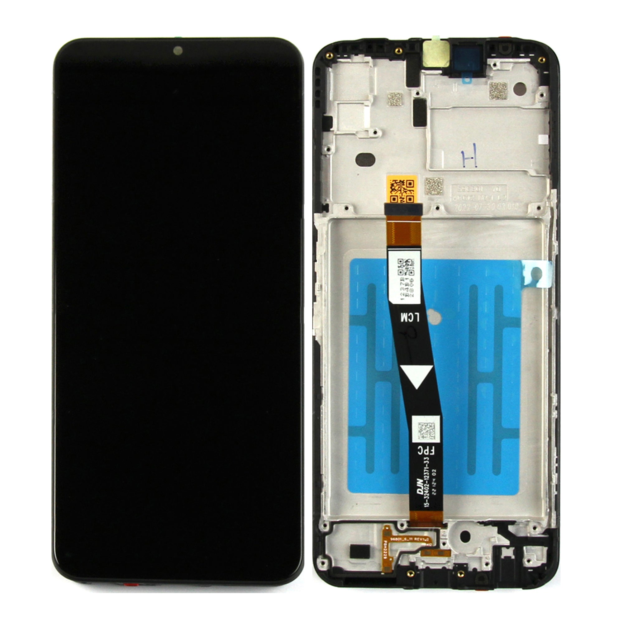 Samsung Galaxy A22 5G A226B Display And Digitizer With Frame Black Service Pack