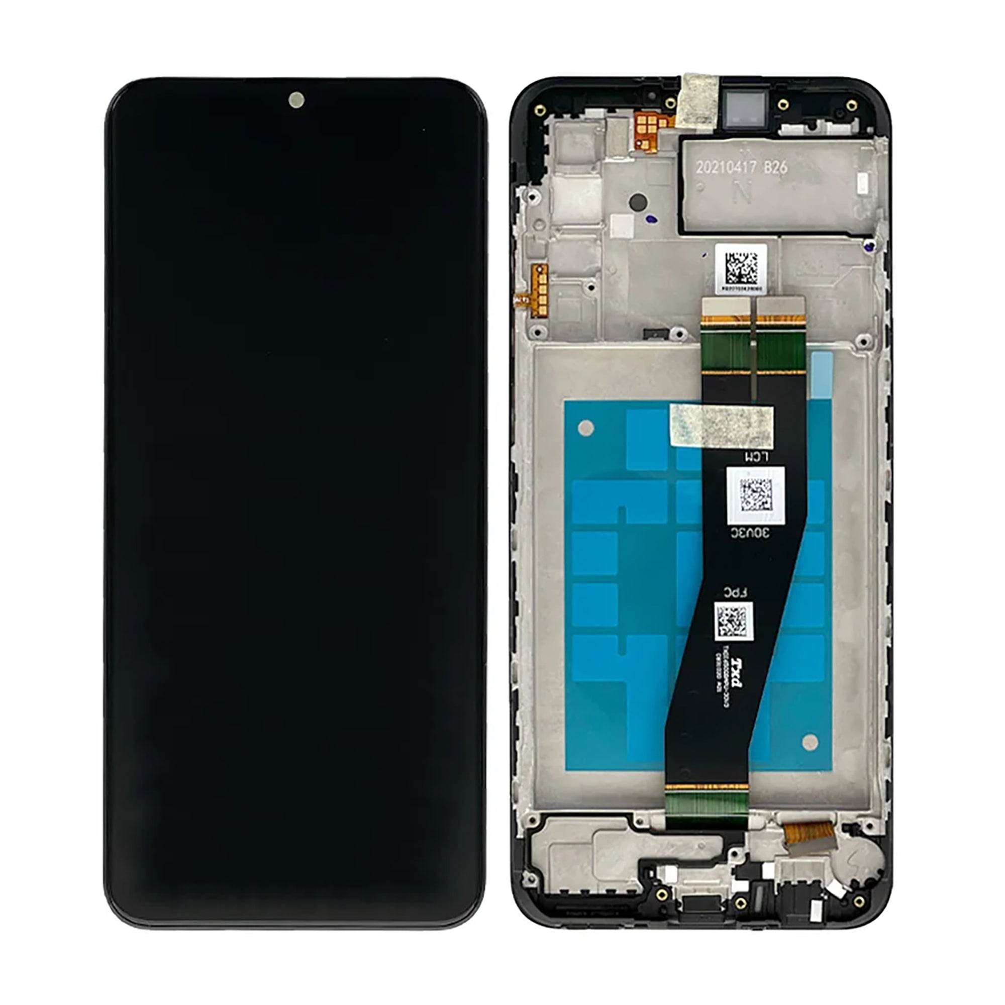 Samsung Galaxy A02s A025G (EU) Display And Digitizer With Frame Black Service Pack
