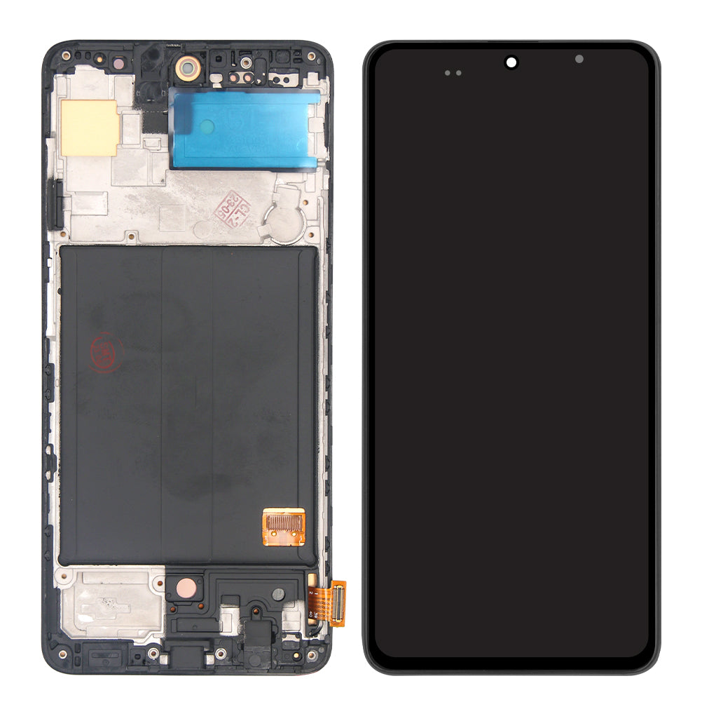 Samsung Galaxy A51 A515F Display And Digitizer With Frame Black Soft-OLED