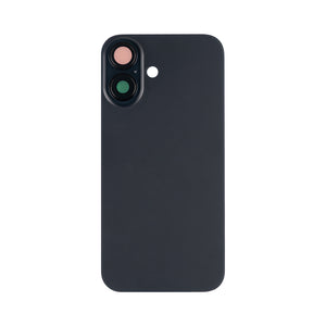 For Apple iPhone 16 Back Glass Without NFC, Enlarged Camera Frame Black Compatible