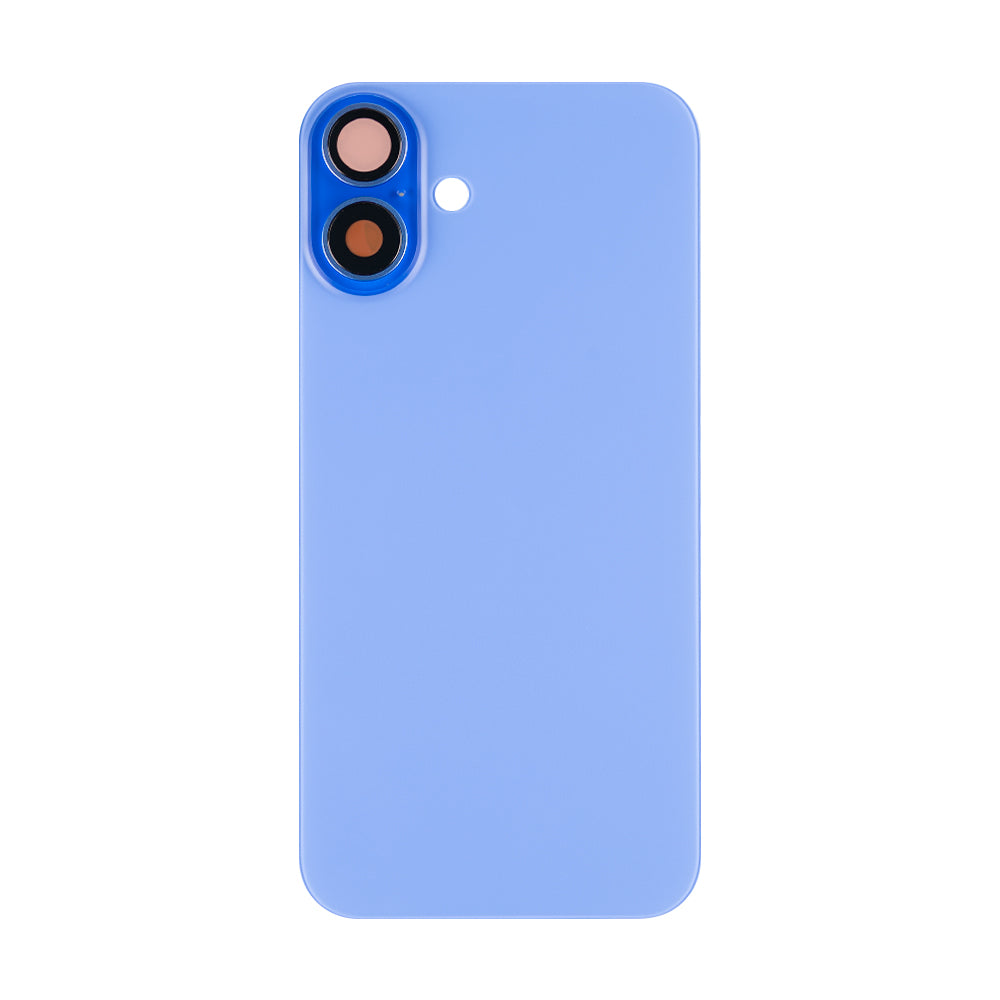 For Apple iPhone 16 Plus Back Glass Without NFC, Enlarged Camera Frame Ultramarine Compatible