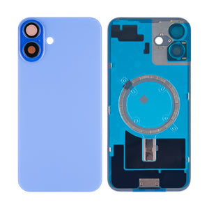 For Apple iPhone 16 Plus Back Glass Without NFC, Enlarged Camera Frame Ultramarine Compatible