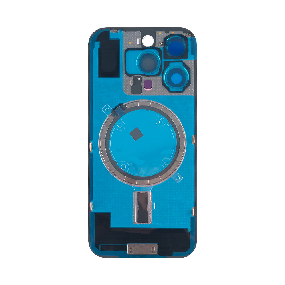 For Apple iPhone 16 Pro Back Glass Without NFC, Enlarged Camera Frame Black Titanium Compatible
