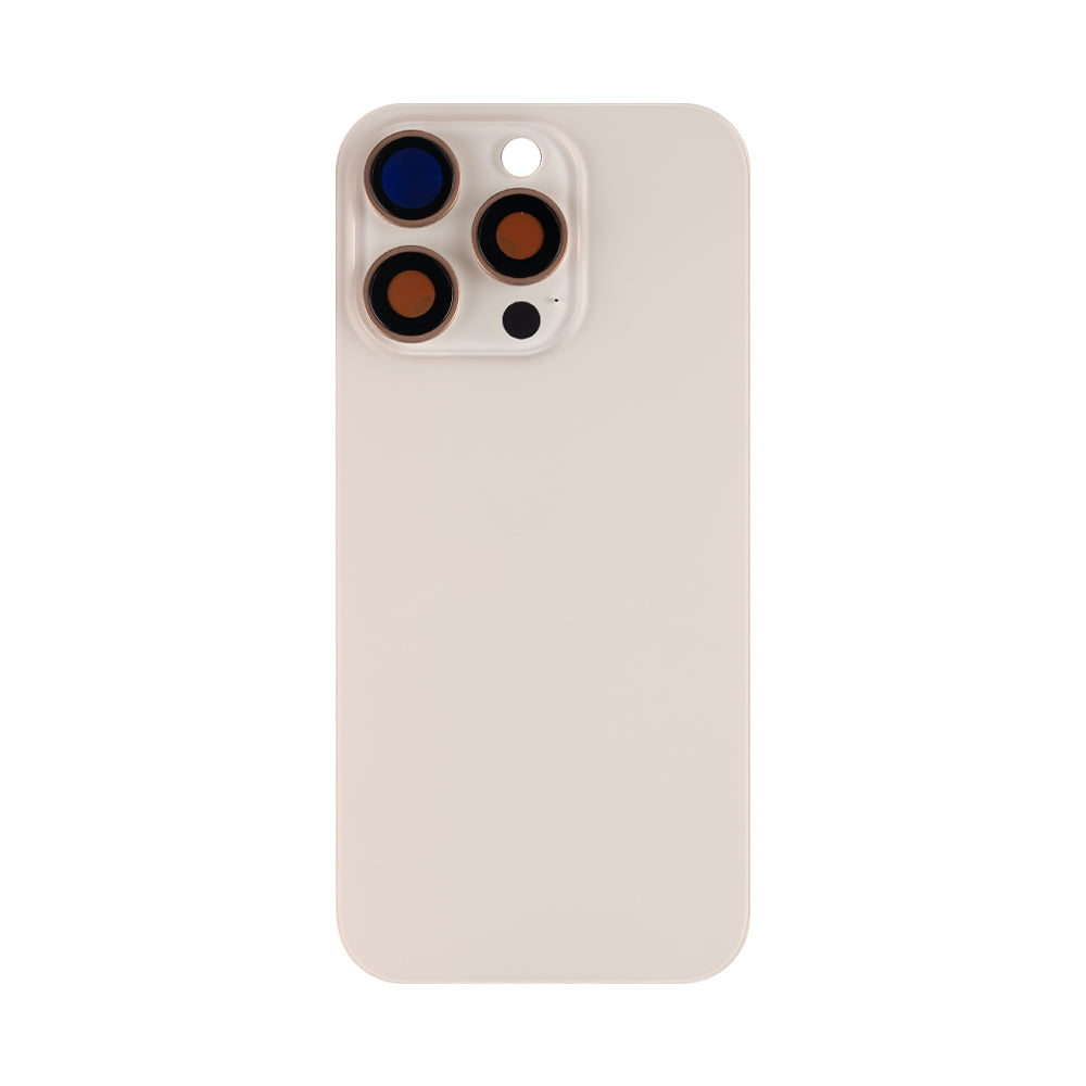 For Apple iPhone 16 Pro Back Glass Without NFC, Enlarged Camera Frame Desert Titanium Compatible