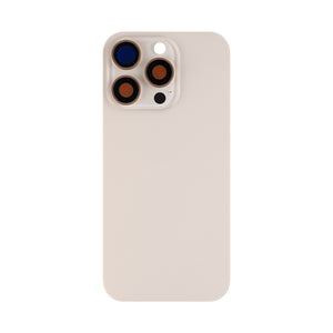 For Apple iPhone 16 Pro Back Glass Without NFC, Enlarged Camera Frame Desert Titanium Compatible