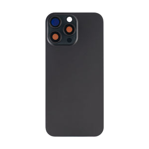 For Apple iPhone 16 Pro Max Back Glass Without NFC, Enlarged Camera Frame Black Titanium Compatible