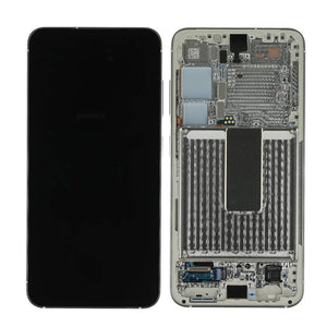 Samsung Galaxy S23 S911B Display And Digitizer With Frame Cream Service Pack