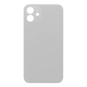 For Apple iPhone 12 Back Glass, Enlarged Camera Frame White Compatible