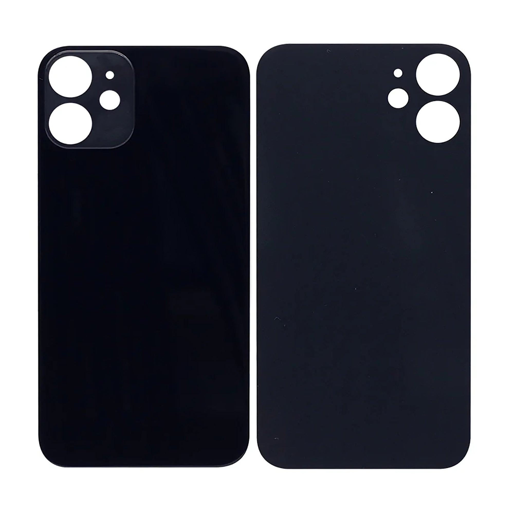 For Apple iPhone 12 Mini Back Glass, Enlarged Camera Frame Black Compatible