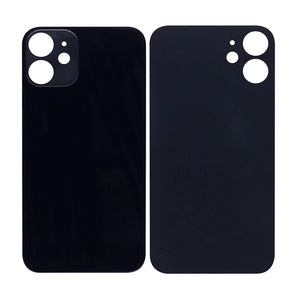 For Apple iPhone 12 Mini Back Glass, Enlarged Camera Frame Black Compatible