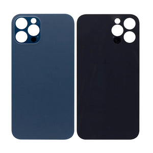 For Apple iPhone 12 Pro Back Glass, Enlarged Camera Frame Pacific Blue Compatible