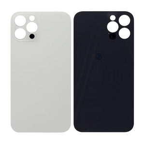 For Apple iPhone 12 Pro Max Back Glass, Enlarged Camera Frame Silver Compatible