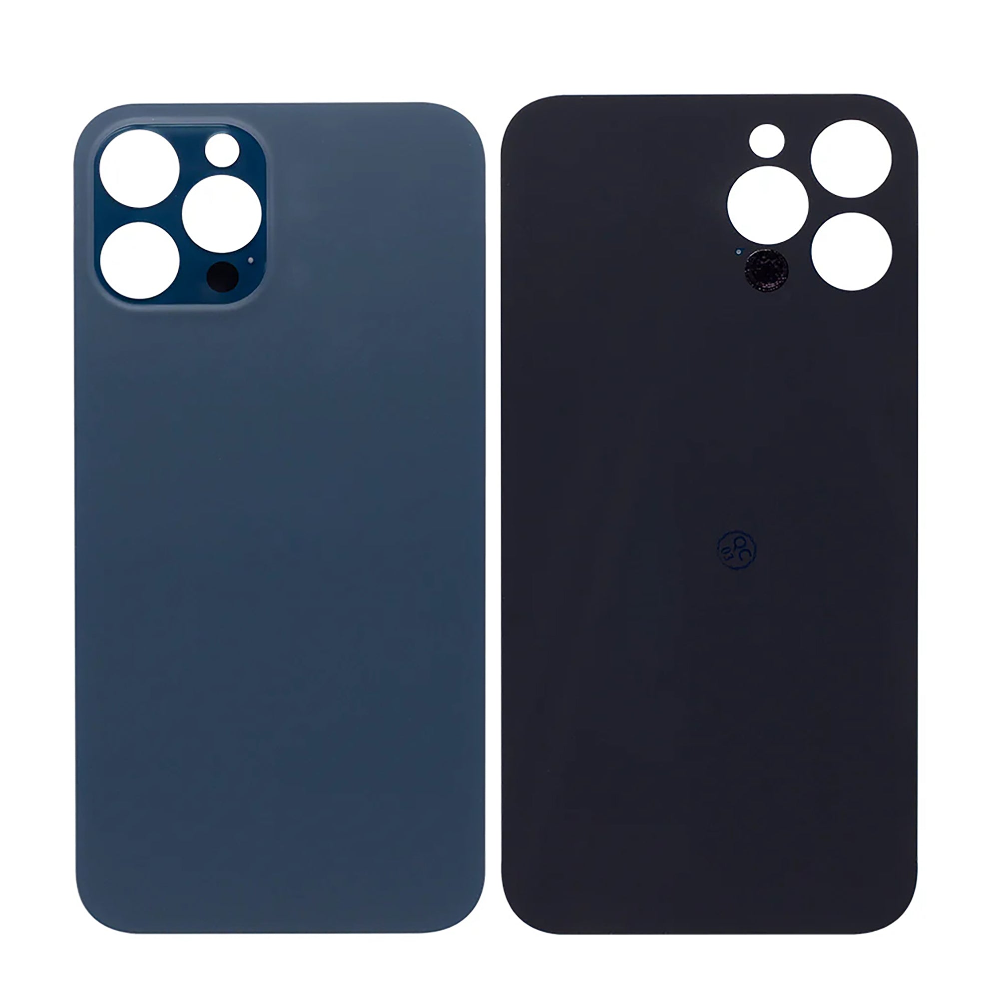 For Apple iPhone 12 Pro Max Back Glass, Enlarged Camera Frame Pacific Blue Compatible