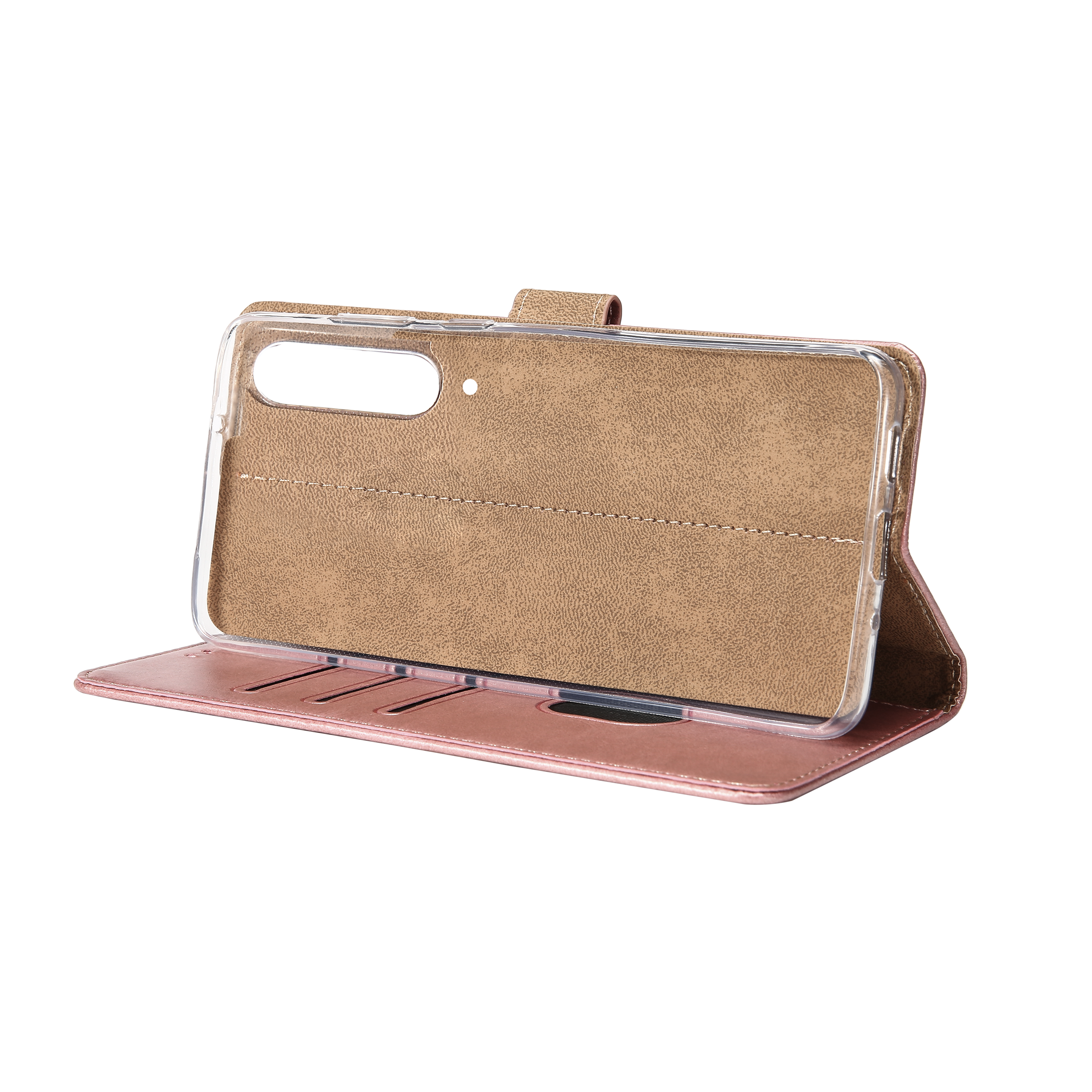 Rixus Bookcase For Samsung Galaxy A50 Pink
