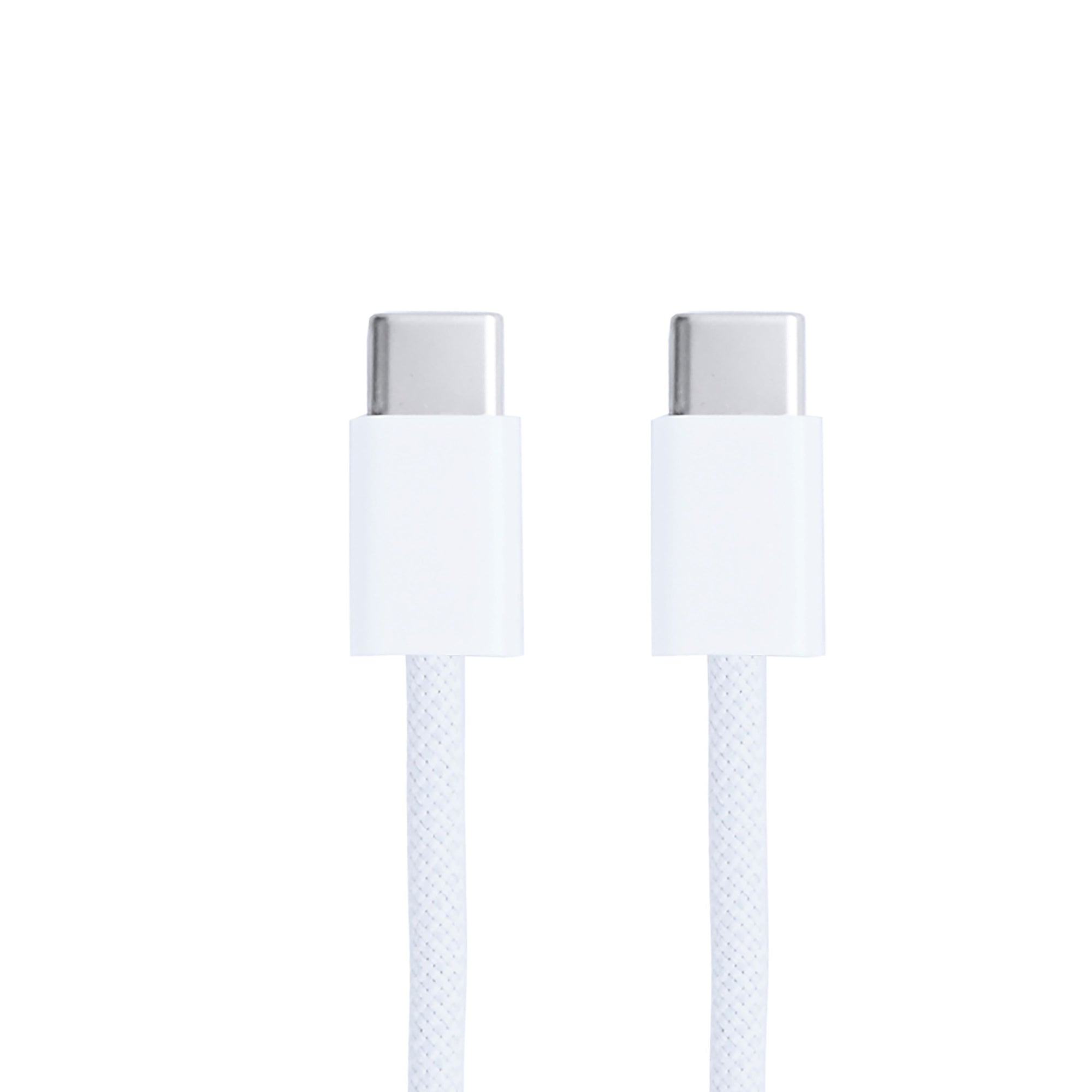 For Apple iPhone 15, 16, 17 Series USB-C To USB-C Woven Cable 100cm 60W  White Retail Box