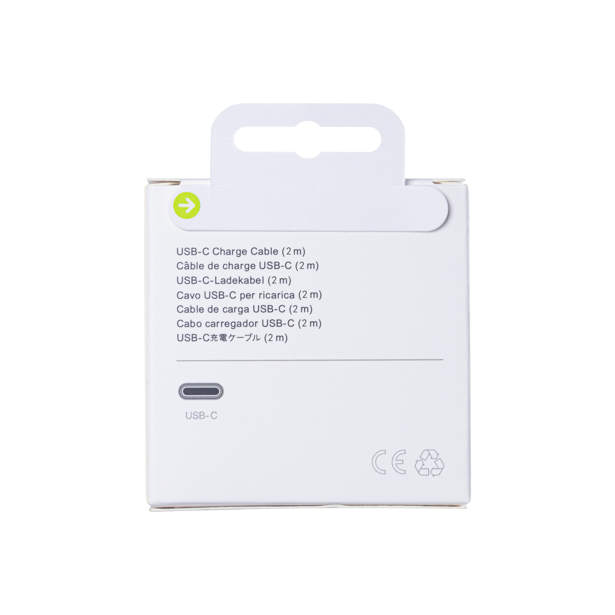 For Apple iPhone 15, 16, 17 Series USB-C To USB-C Woven Cable 200cm 60W White Retail Box