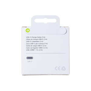 For Apple iPhone 15,  iPhone 16, iPhone 17 series USB-C to USB-C Cable 200cm 60W Woven White Retail Box