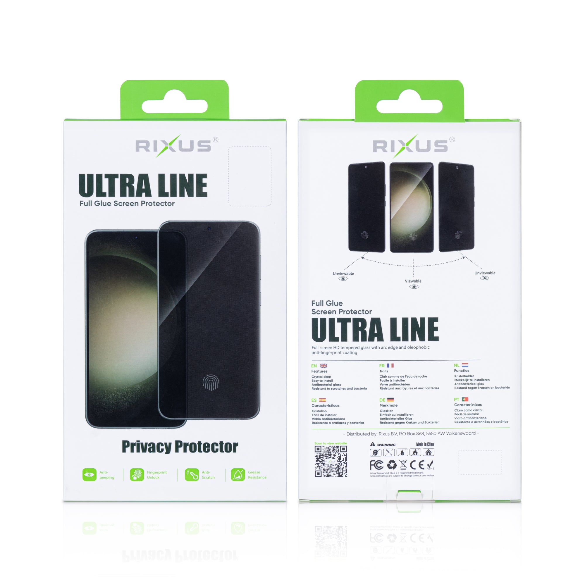 Rixus Privacy Ultra Line Tempered Glass For Samsung Galaxy S22 Plus, S23 Plus
