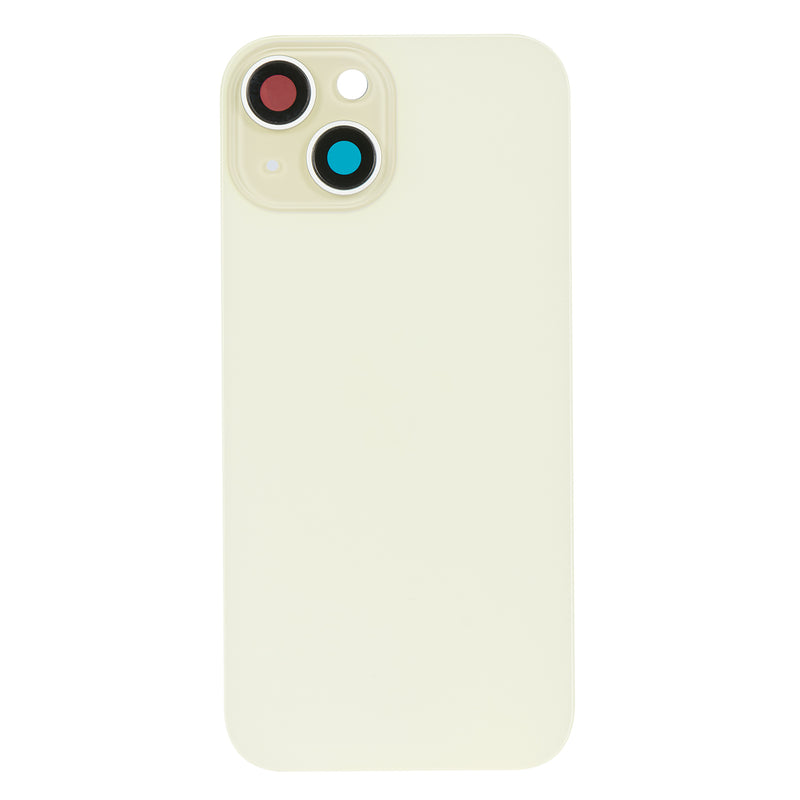 For Apple iPhone 15 Back Glass Without NFC, Enlarged Camera Frame Yellow Compatible