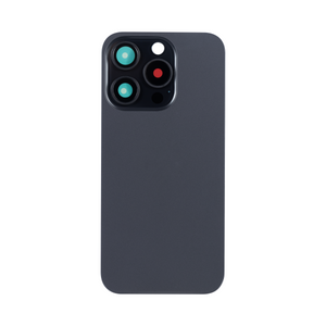 For Apple iPhone 15 Pro Back Glass Without NFC, Enlarged Camera Frame Black Titanium Compatible
