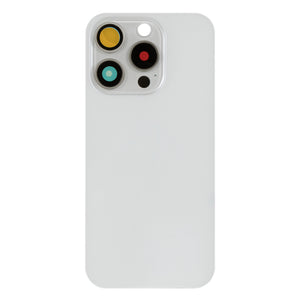 For Apple iPhone 15 Pro Back Glass Without NFC, Enlarged Camera Frame White Titanium Compatible