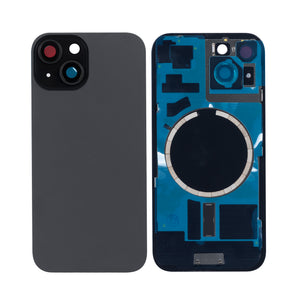 For Apple iPhone 15 Plus Back Glass Without NFC, Enlarged Camera Frame Black Compatible