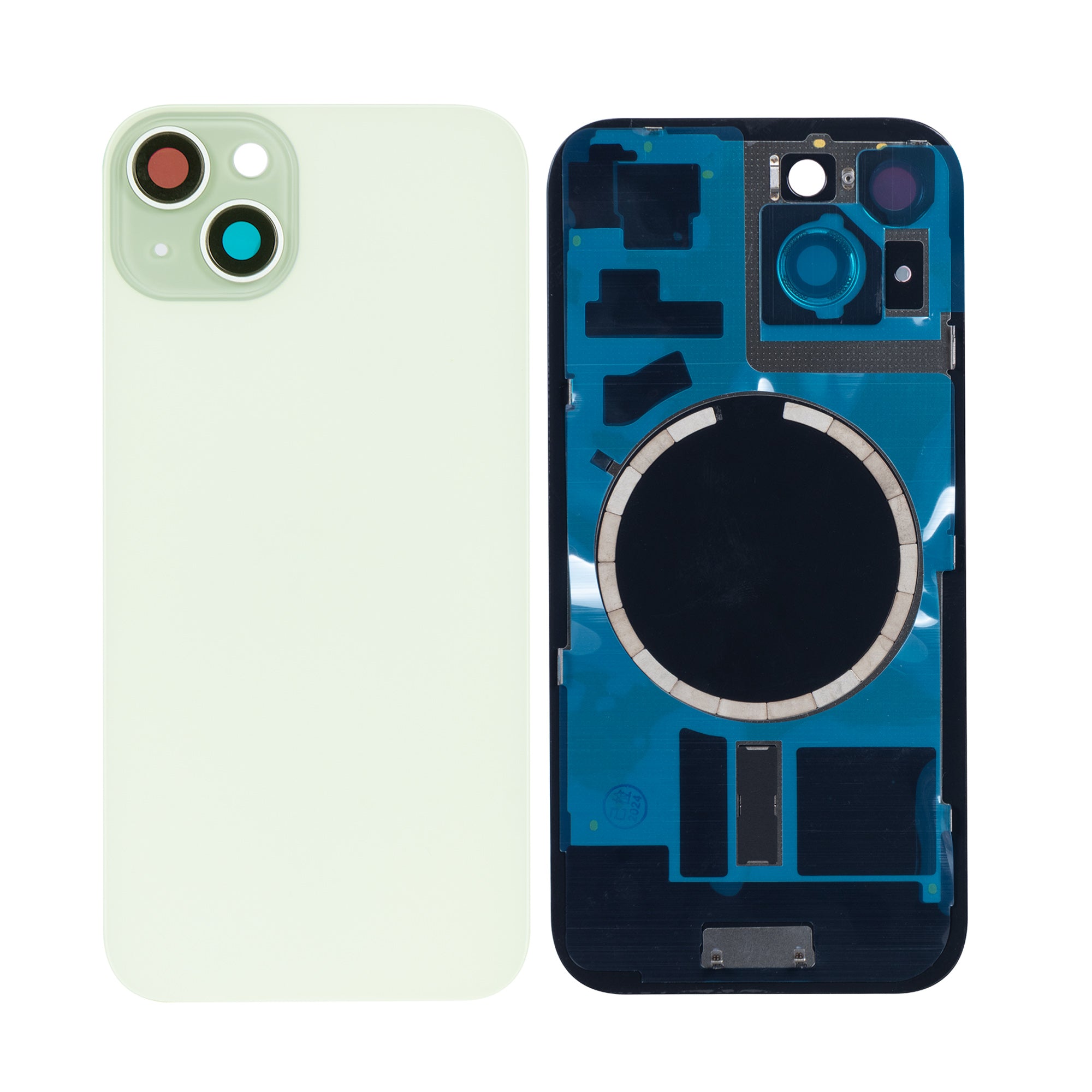 For Apple iPhone 15 Plus Back Glass Without NFC, Enlarged Camera Frame Green Compatible