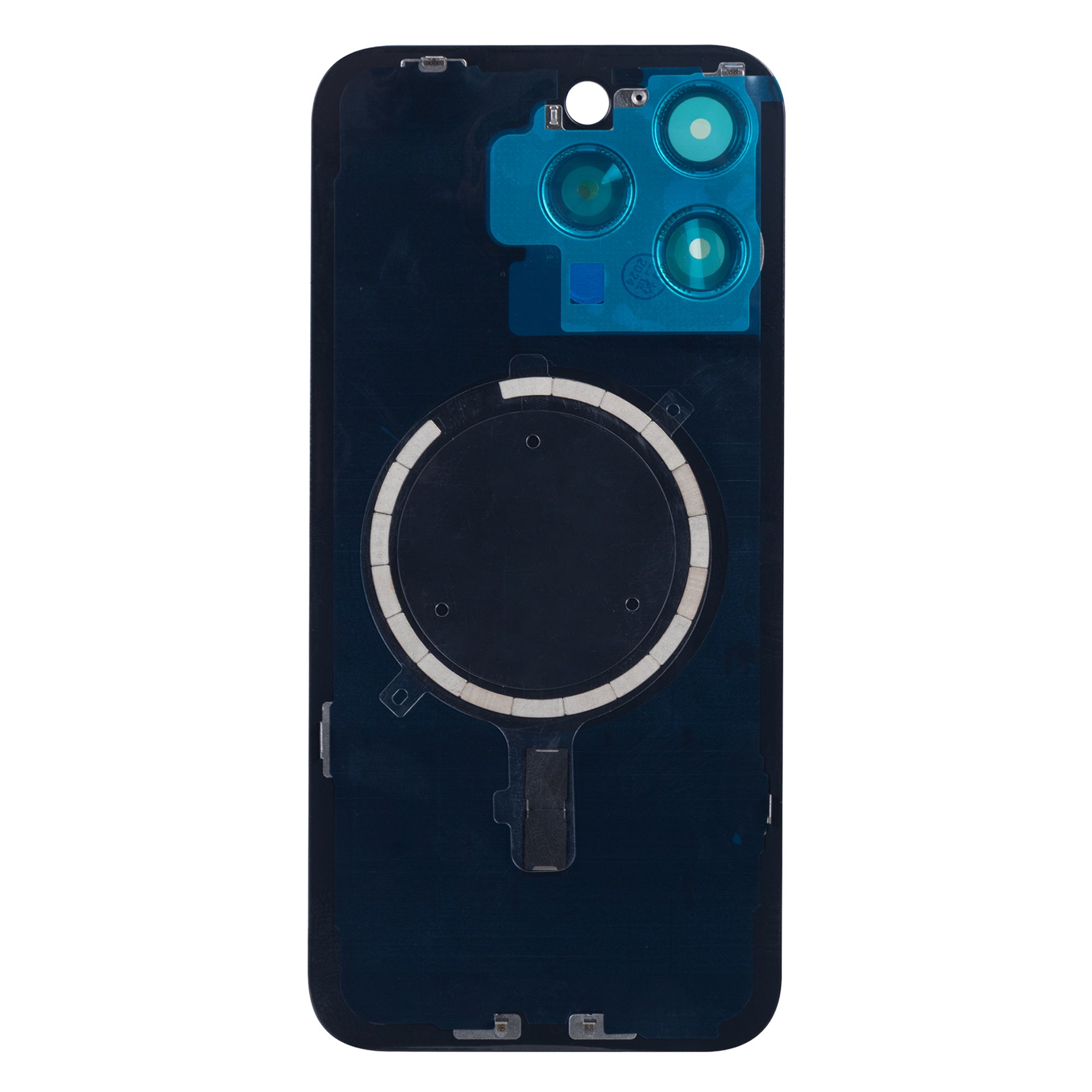 For Apple iPhone 15 Pro Max Back Glass Without NFC, Enlarged Camera Frame White Titanium Compatible