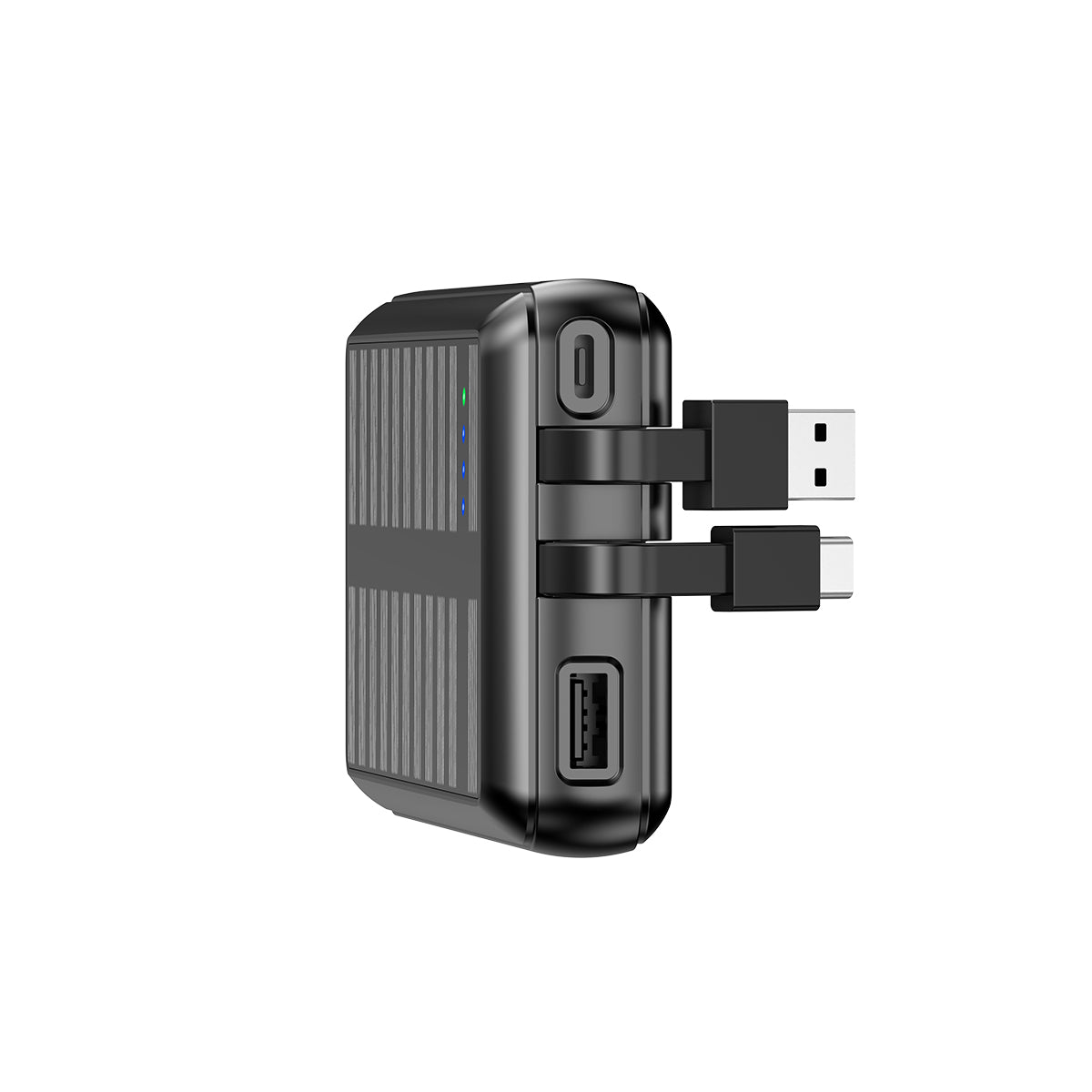 Rixus RXPB47 Solar Powerbank 20000 mAh With Built-in Cables Black