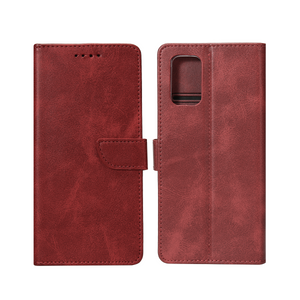 Rixus Bookcase For Samsung Galaxy A71 4G Dark Red