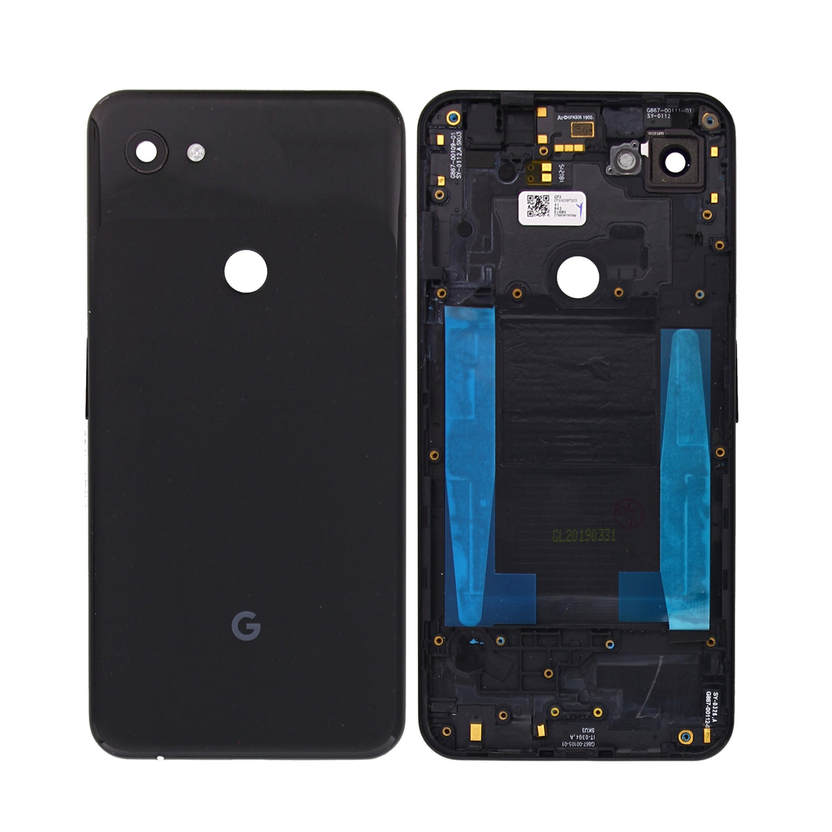 Google Pixel 3a XL Back Cover With Lens Just Black OEM