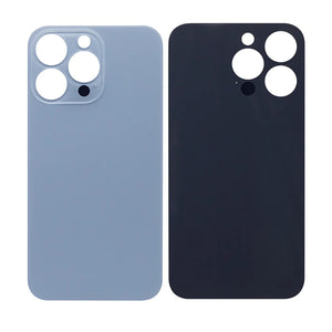 For Apple iPhone 13 Pro Max Back Glass, Enlarged Camera Frame Sierra Blue Compatible