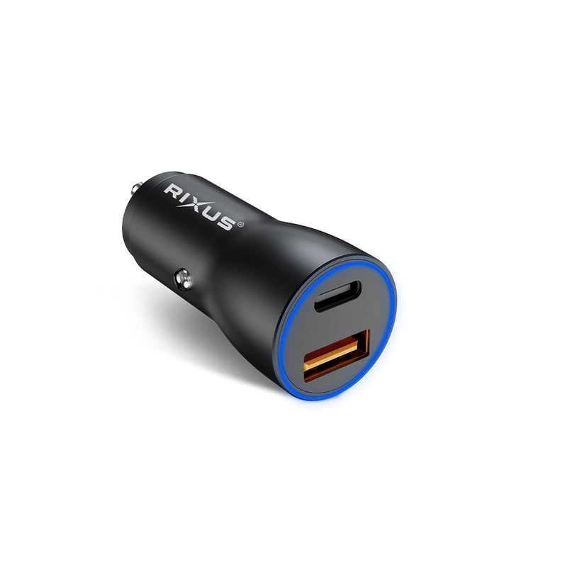 Rixus RXCC12 USB-C PD+QC3.0 Car Charger 38W Black