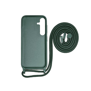 Rixus TPU Necklace Cord Cover For Samsung Galaxy S24 Dark Green