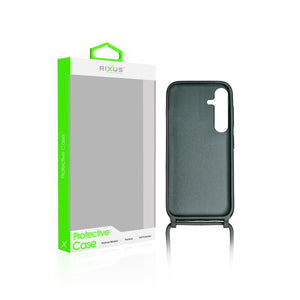 Rixus TPU Necklace Cord Cover For Samsung Galaxy S24 Dark Green