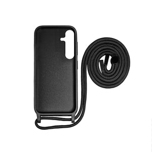 Rixus TPU Necklace Cord Cover For Samsung Galaxy S24 Black